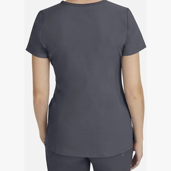 NWT - Healing Hands SM Pewter Gray Juilet V-Neck Scrub Top - Picture 3 of 11